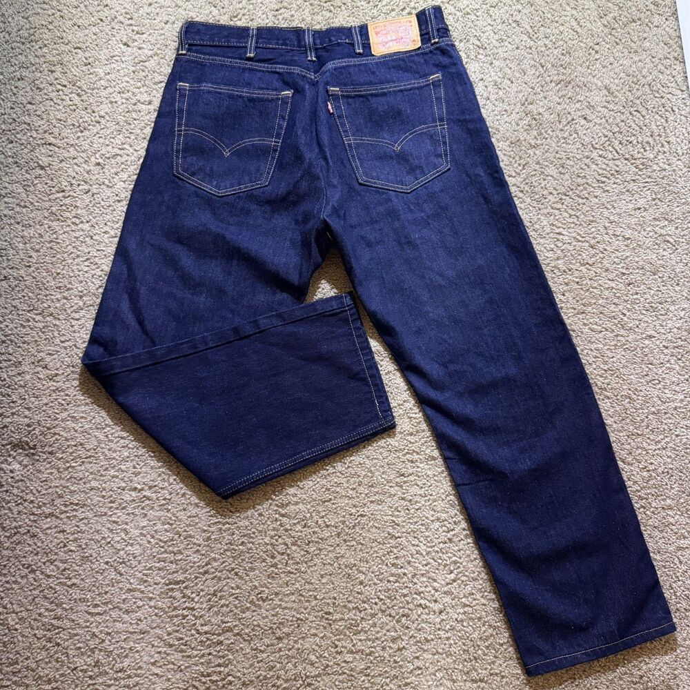 Levi's 505 Jeans Mens 38x30 Regular Dark Blue Straight Leg Denim